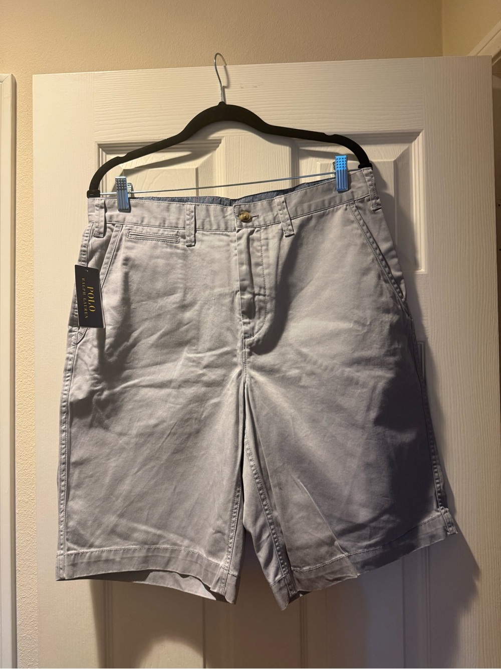 Polo Ralph Lauren Light Gray Flat-Front Chino Shorts